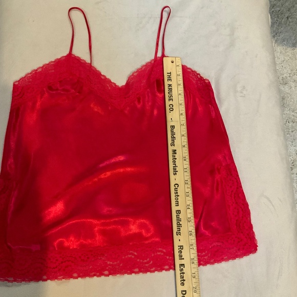 Flora Red Camisole & Shorts Adjustable Straps, Lace Sz L - Picture 7 of 10